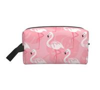 Bolsa de almacenamiento Oxford 600D con estampado de hojas de palmera de flamenco, bolsa de viaje grande portátil para artículos de tocador y artículos diarios