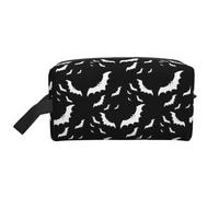 Bolsa de almacenamiento Oxford 600D con estampado de murciélagos voladores de Halloween, bolsa de viaje grande portátil para artículos de tocador y artículos diarios