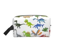 Bolsa de almacenamiento Oxford 600D con imágenes de dinosaurios de dibujos animados, bolsa de viaje grande portátil para artículos de tocador y artículos diarios