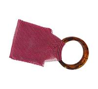 Bolsa de almacenamiento para accesorios de teléfono con diamantes de imitación brillantes, bolsa de almacenamiento para botellas de vino, estuche de cosméticos con mango de resina, bolsa de regalo