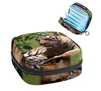 Bolsa de almacenamiento para almohadillas de servilletas sanitarias, bolsa de copa menstrual, organizador de bolsas de período para tampones femeninos, tigre grande
