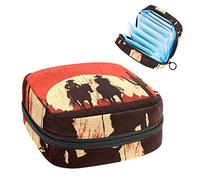 Bolsa de almacenamiento para almohadillas de servilletas sanitarias, bolsa de copa menstrual, organizador de bolsas de período para almohadillas femeninas, tampones, parejas de caballos