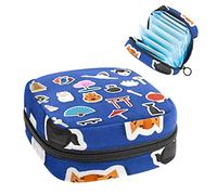 Bolsa de almacenamiento para almohadillas de servilletas sanitarias, bolsa de copa menstrual, organizador de bolsas de período para tampones femeninos, patrón de cultura japonesa