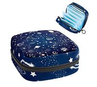 Bolsa de almacenamiento para almohadillas de servilletas sanitarias, bolsa de copa menstrual, organizador de bolsas de período para almohadillas femeninas, tampones, estrellas de constelación galaxia