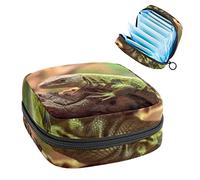 Bolsa de almacenamiento para almohadillas de servilletas sanitarias, bolsa de copa menstrual, organizador de bolsas de período para tampones femeninos, Gecko