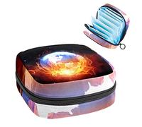 Bolsa de almacenamiento para almohadillas de servilletas sanitarias, bolsa de copa menstrual, organizador de bolsas de período para tampones femeninos, The Burning Earth Fire