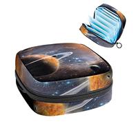 Bolsa de almacenamiento para almohadillas de servilletas sanitarias, bolsa de copa menstrual, organizador de bolsas de período para tampones femeninos, planetas espaciales galaxias