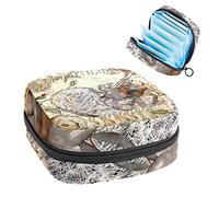 Bolsa de almacenamiento para almohadillas de servilletas sanitarias, bolsa de copa menstrual, organizador de bolsas de período para almohadillas femeninas, tampones, caracola, cangrejo de vida marina