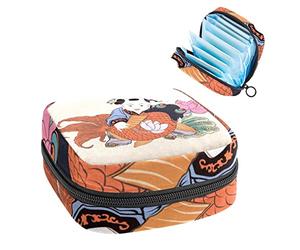 Bolsa de almacenamiento para almohadillas de servilletas sanitarias, bolsa de copa menstrual, organizador de bolsas de período para almohadillas femeninas, tampones, Año Nuevo chino Fuwa Fish Lotus