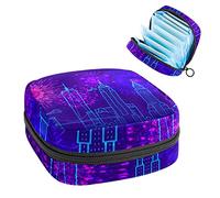 Bolsa de almacenamiento para almohadillas de servilletas sanitarias, menstrual, organizador de bolsas para almohadillas femeninas, tampones, fuegos artificiales sobre la ciudad de Nueva York