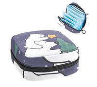 Bolsa de almacenamiento para almohadillas de servilletas sanitarias, menstrual, organizador de bolsas para almohadillas femeninas, tampones, oso polar mam?y beb?para decorar el 醨bol de Navidad