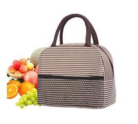 Bolsa de almacenamiento para almuerzo genérica con bolsillo de malla | Fashion Lunch Box Container for Kids Adults, Office School Camping Outdoor Picnic Beach Food Snack Fruit Drink Carrier