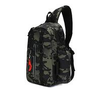 Bolsa de almacenamiento para aparejos de pesca, ligera, mochila de pesca, bolsa de herramientas para pesca, senderismo, caza, camping, bolsa de pesca de gran capacidad, Dark Night Camouflage