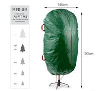 Bolsa de almacenamiento para árbol de Navidad que ahorra espacio para árboles verticales, se adapta a hasta 7 pies, poliéster ligero para protección durante todo el año (rojo)