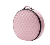 Bolsa de almacenamiento para cable de carga EV con asa portátil y cierre de cremallera suave para organizar cables y accesorios de vehículos eléctricos (círculo rosa de cuero)