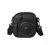 Bolsa de almacenamiento para cámara Fujifilm Mini12 con carcasa rígida de EVA, forro suave y práctico bolsillo de malla para artículos adicionales (negro)