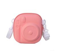 Bolsa de almacenamiento para cámara Fujifilm Mini12 con carcasa rígida de EVA, forro suave y práctico bolsillo de malla para artículos adicionales (rosa)