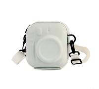 Bolsa de almacenamiento para cámara, funda rígida de EVA con correa para Instax para MINI 12/11/9/8/7+, carcasa protectora para cámaras de película instantánea (blanco)