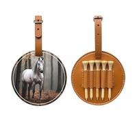 Bolsa de almacenamiento para camiseta de golf con estampado de caballo gris y blanco, diseño portátil, fácil de organizar, Marrón, One Size