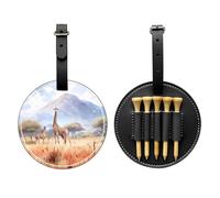 Bolsa de almacenamiento para camiseta de golf con estampado de jirafa africana de sabana negra, diseño portátil, fácil de organizar