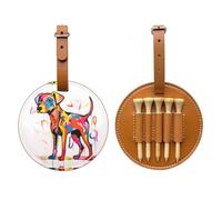 Bolsa de almacenamiento para camiseta de golf marrón con diseño de perro garabato de pie, fácil de transportar y más eficiente para jugar al golf