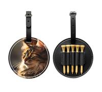 Bolsa de almacenamiento para camiseta de golf negra con diseño de gato manchado, fácil de transportar y más eficiente para jugar al golf