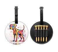 Bolsa de almacenamiento para camiseta de golf negra con diseño de perro garabato de pie, fácil de transportar y más eficiente para jugar al golf