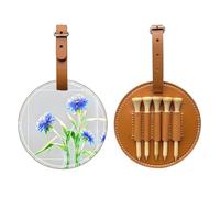Bolsa de almacenamiento para camisetas de golf color marrón con flores de aciano, fácil de transportar y más eficiente para jugar al golf