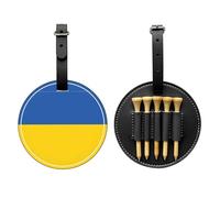 Bolsa de almacenamiento para camisetas de golf con diseño de bandera de Ucrania, diseño portátil, fácil de organizar, Negro, One Size
