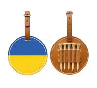 Bolsa de almacenamiento para camisetas de golf con diseño de bandera de Ucrania, diseño portátil, fácil de organizar, Marrón, One Size