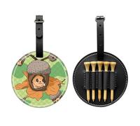 Bolsa de almacenamiento para camisetas de golf con estampado de ardilla de dibujos animados, diseño portátil, fácil de organizar, Negro -, Talla única