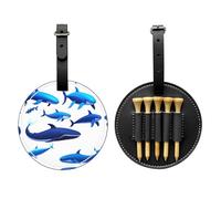 Bolsa de almacenamiento para camisetas de golf con estampado de ballena cibernética, diseño portátil, fácil de organizar