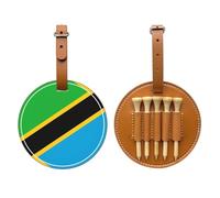 Bolsa de almacenamiento para camisetas de golf con estampado de bandera de Tanzania, diseño portátil, fácil de organizar, Marrón, One Size