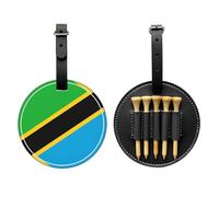 Bolsa de almacenamiento para camisetas de golf con estampado de bandera de Tanzania, diseño portátil, fácil de organizar, Negro, One Size