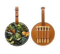 Bolsa de almacenamiento para camisetas de golf con estampado de hojas de palmera tropical, diseño portátil, fácil de organizar