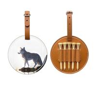 Bolsa de almacenamiento para camisetas de golf con estampado de lobo en la roca, diseño portátil, fácil de organizar