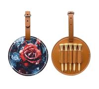 Bolsa de almacenamiento para camisetas de golf con estampado de rosas rojas y negras, diseño portátil, fácil de organizar, Marrón, One Size