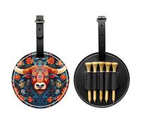 Bolsa de almacenamiento para camisetas de golf con estampado de vaca divertida, diseño portátil, fácil de organizar, Negro -, Talla única