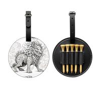 Bolsa de almacenamiento para camisetas de golf con estampado especial de animales mitológicos, diseño de hebilla portátil para colgar, Black, Talla única, Maleta