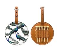 Bolsa de almacenamiento para camisetas de golf con estampado marrón pavo real, diseño portátil, fácil de organizar