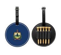 Bolsa de almacenamiento para camisetas de golf con estampado negro de la bandera del estado de Vermont, diseño portátil, fácil de organizar, Negro -, Talla única