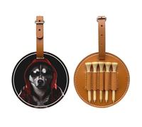 Bolsa de almacenamiento para camisetas de golf con estampado negro de perros guapos, diseño portátil, fácil de organizar, Marrón, One Size