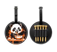 Bolsa de almacenamiento para camisetas de golf con estampado negro Happy Panda, diseño portátil, fácil de organizar, Negro -, Talla única