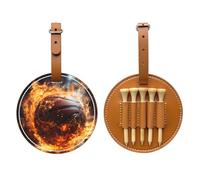 Bolsa de almacenamiento para camisetas de golf de baloncesto en fuego y agua, color marrón, fácil de transportar y más eficiente para jugar al golf