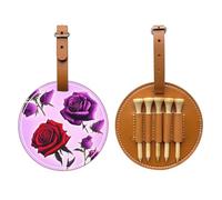 Bolsa de almacenamiento para camisetas de golf de rosas rojas y moradas, fácil de transportar y más eficiente para jugar al golf