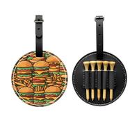 Bolsa de almacenamiento para camisetas de golf negras con diseño de hamburguesas de muchas hamburguesas, bolsa de almacenamiento multifuncional para hombres, material de poliuretano duradero