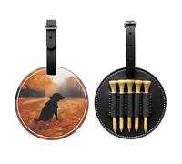 Bolsa de almacenamiento para camisetas de golf negras con hojas con perros, bolsa de almacenamiento multifuncional para hombres, material de poliuretano duradero