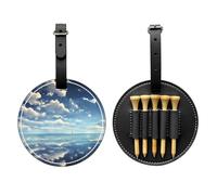 Bolsa de almacenamiento para camisetas de golf negras con nubes blancas sobre el mar, fácil de transportar y más eficiente para jugar al golf