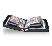 Bolsa de almacenamiento para CD, DVD, organizador de discos para audio, música, discos multimedia, bolsa de almacenamiento con cremallera (144 unidades de disco, 72 bolsillos para folletos, color