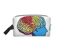 Bolsa de almacenamiento para cerebro izquierdo y derecho, pequeña bolsa de maquillaje para bolso, bolsa de maquillaje de viaje, mini bolsa de cosméticos para hombre, cerebro izquierdo y derecho, talla